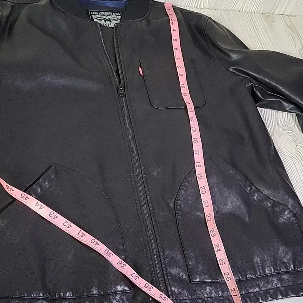 Levi Strauss & Co. Faux Leather Full Zip Jacket Mens Size Large